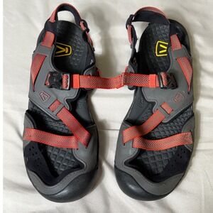 KEEN Zambezi Water Sports Trail Sandals Mens 9 Gray Red Gorpcore Lightweight